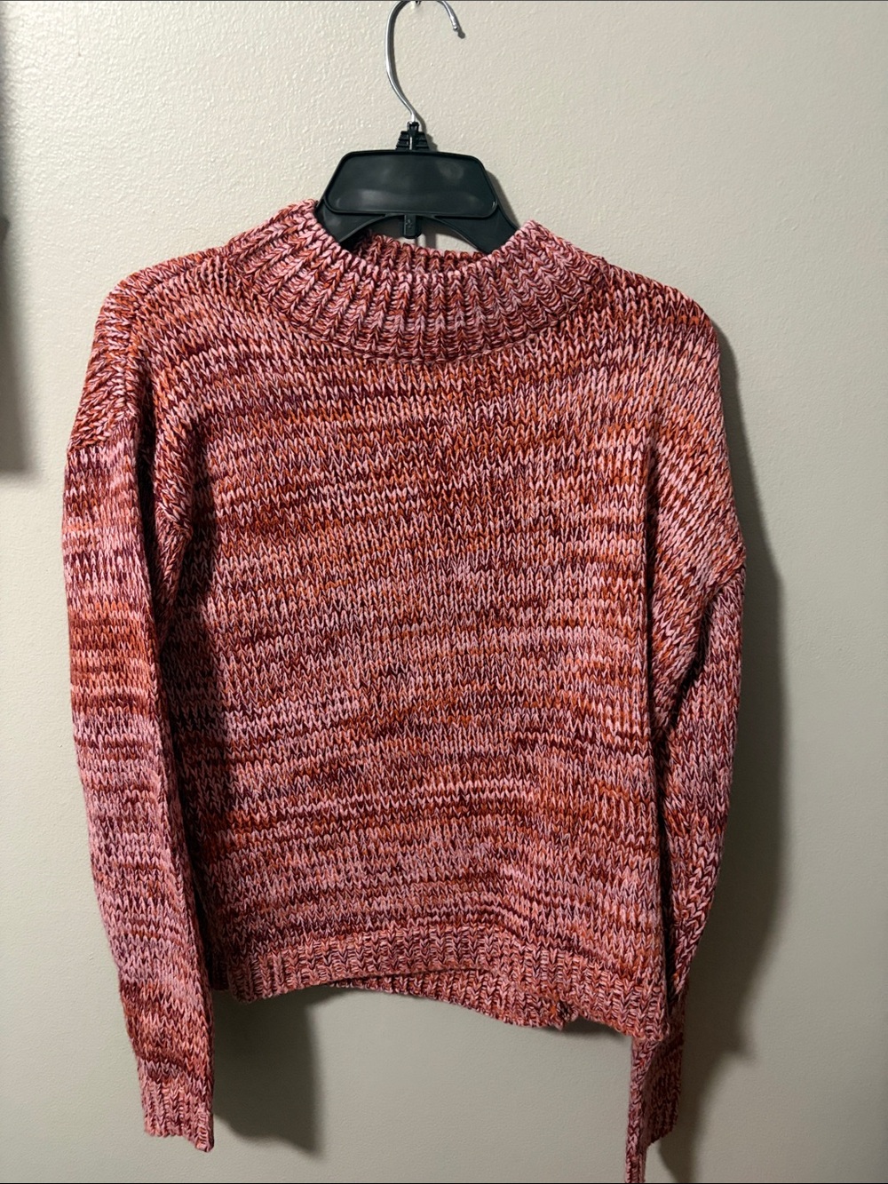 Cozy Marled Pink Turtleneck Sweater